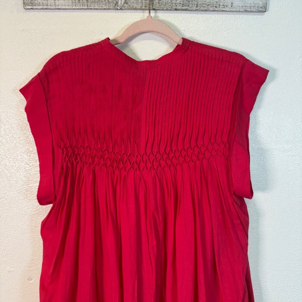 NWT Madewell Embroidered Donna Pleated Mini Dress Watermelon sz medium Pockets - Picture 16 of 16